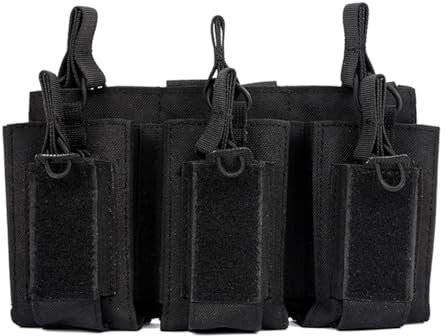 HOUSON Taktische Magazintasche, Triple Pistol Magazintasche MOLLE Mag Pouch 3+3 Magazintasche Molle Beutel für 9mm Magazin M4 Magazin
