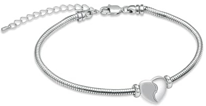 QGJNSGC Pulsera de urna conmemorativa de cremación de corazón para mujer, acero inoxidable, ajustable, joyería conmemorativa de cenizas