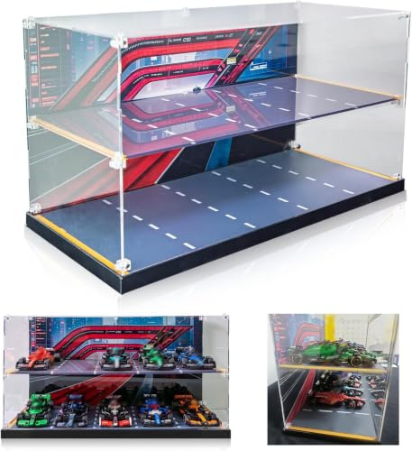 ICUANUTY Acryl Vitrine für Lego Speed Champions 10-in-1 F1 Car 77242,77243,77244,77245, Organisation Vitrine für Lego Vitrine 77246,77247,77248,77249,77250,77251(Nur Display Case,Kein Modell)
