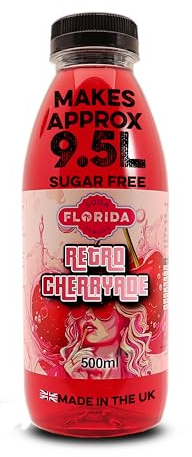 Florida Soda Syrup Compatible with SodaStream - 500 ml, Mix n Match, Multiple Flavours, Concentrates, Flavourings For Fizzy Drinks (Cherryade Sugar Free)