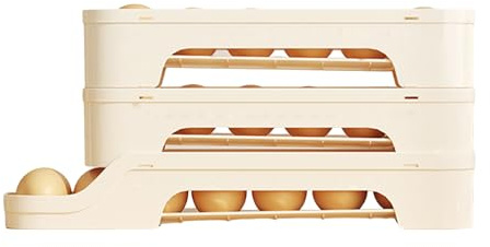 Organizador de huevos | Dispensador automático de huevos | Fácil acceso, ventilado, apilable, organizadores de despensa y almacenamiento, suministros para hornear para puerta de refrigerador