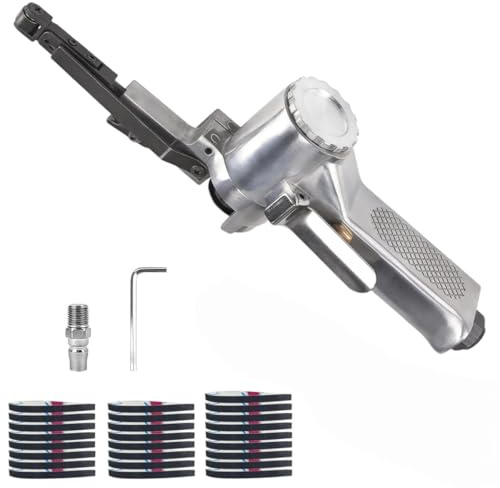 Ponceuse Pneumatique à Bande avec Poignée Pivotante à 360° - Mini Ponceuse Sans Fil Électrique pour Ponçage, Lime électrique, Outil Pneumatique, pour Poncer, Affûter et Enlever la Rouille