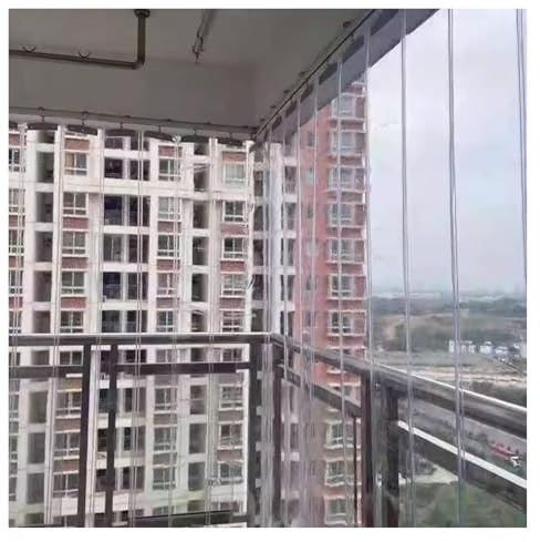 Cortina de Tiras de PVC Transparente para centros comerciales y supermercados, 1,95 x 2,4 m, Vinilo de plástico Duradero, diseño Plegable, Tiras deslizantes para un fácil Acceso.