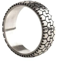 MG ARTESANOS | Anillo Hombre Plata 925 Hecho a Mano – Diseño Neumático en 10 Modelos – Tallas 16 a 26 (55-66 mm) – Hipoalergénico, Pulido y con Caja de Regalo (Modelo 1, 16)