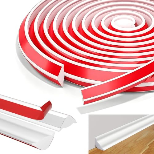 poraceous Moldura Autoadhesiva Flexible Tira, 5m 13x19mm Molduras de Pared | Molduras Decorativas, Molduras de Techo Triangulares, Multifuncional Tiras de Pared de TPE Flexibles, para DIY, Protección