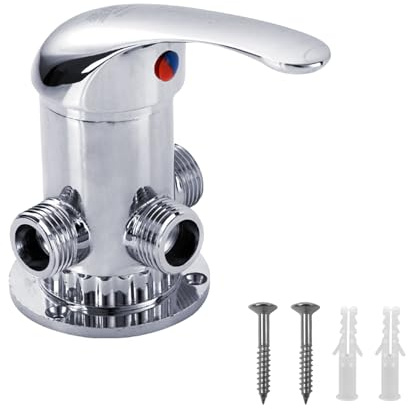 Huybaa Rubinetto per vasca e doccia, miscelatore per bagno, rubinetti per doccia, valvola o deviatore per acqua calda e fredda in due pezzi, miscelatore per doccia, valvola deviatrice