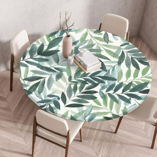 Bordsduk, rund, tvättbar, blommor, trädgårdsbordsduk, rund, utomhus, väderbeständig, elastisk bordsduk med elastiskt band för balkong, trädgård, restaurang (stil 6, 140 cm)