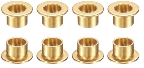 sourcing map 8Pcs Flange Sleeve Bearings, 8mm Bore x 10mm OD x 8mm Length, Self-Lubricating Sintered Bronze Bushings