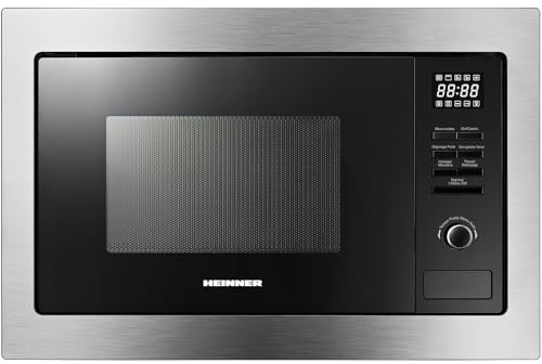 HEINNER HMW-MDBI25GDIX Einbau-Mikrowellenofen – Digitale Steuerung, 1000 W Grill, Kombi- & Auftaufunktionen, Edelstahl-Design, Platzsparend, Gleichmäßige Erwärmung, Zuverlässig, 5 Jahre Garantie