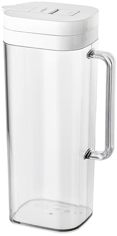 Jarra de 2 cuartos con tapa Jarra de agua transparente de plástico de 2 litros para refrigerador con manija y cerradura de interruptor Contenedor de agua a prueba de fugas para refrigerador, jugo, té