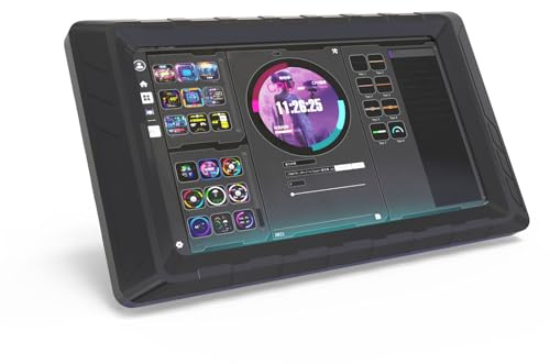 YUEHISY 5-Zoll-Sekundärbildschirm, Computermonitoranzeige, 854 X 480 Horizontal Vertikal, USB C, CPU/GPU-Temperatur, FPS, Benutzerdefinierte Themen, für Programmer Streamer (Black)