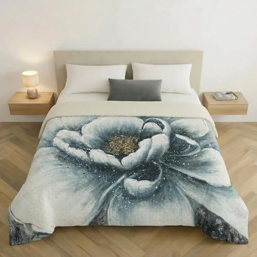 Riad Arredo Trapuntino Matrimoniale Primaverile Estivo in Stampa Digitale 250x250 - Copriletto Trapuntato in Morbida Microfibra Leggero Double Face (Dark Roses)