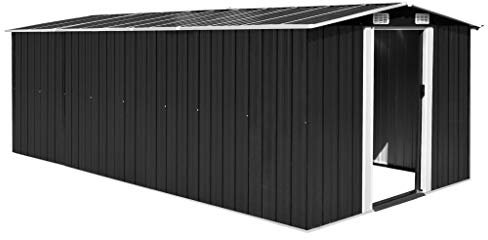 vidaXL Capanno da Giardino Metallo Antracite 257x497x178 cm Casetta Attrezzi