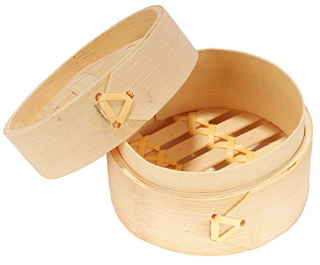BambooMN 3 Inch Mini Bamboo Dim Sum Dumpling Steamer Basket for Dessert Party Favors Wedding Birthday Home Decorations Supplies, 100 Pieces