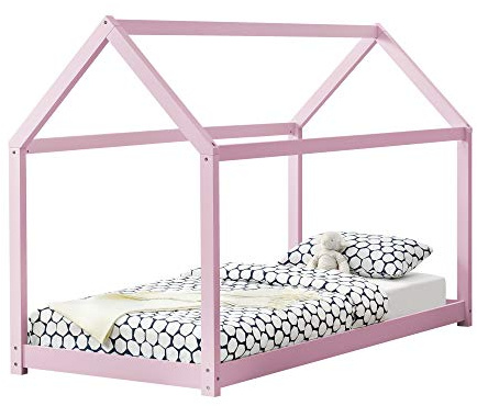 Barnsäng Hussäng Juniorsäng Sängstomme Furu Rosa 200x90cm