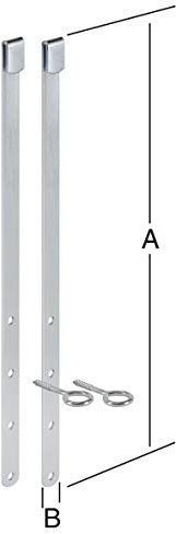 VORMANN Gitterrostsicherung Kellerschachtsicherung Lichtschachtsicherung | Einbruchschutz | Einbruchsicherung | Stahl verzinkt | witterungsbeständig | 2 Stück (Größe: 415 x 20 mm) | Made in Germany