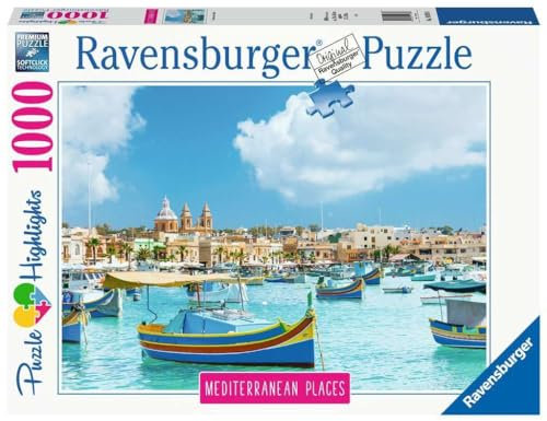 Ravensburger - Puzzle Mediterranean Malta, 1000 Pezzi, Puzzle Paesaggi per Adulti e Ragazzi, Idea Regalo per Lei o Lui, 70x50 cm