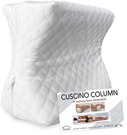 Tex family Cuscino Column © Supporto Gambe Ginocchia in Memory per Spina Dorsale e Gravidanza Made in Italy
