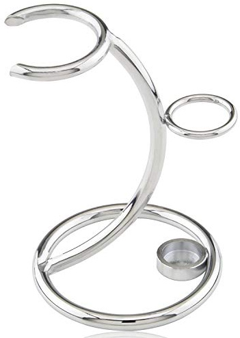 Yibang Rasiermesser, Bürstenständer, Schwere Chrom Rasierständer, Rasierpinselständer - Halter Edelstahl Rasierpinsel Ständer für Sicherheit Rasierer Aufbewahrung Rasierpinsel Halter (Silber)