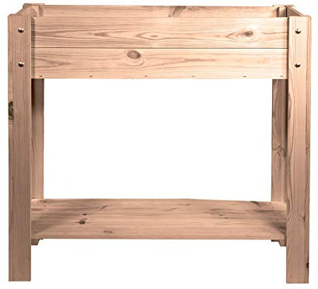 mgc24 Hochbeet - Kiefernholz Dunkelbraun rechteckig, stehender Pflanzkasten extra schmal für Balkon - 80 x 30 x 78 cm