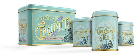 New English Teas Vintage Victorian Tea Tin with 40 English Breakfast teabags & Vintage Victorian Tea Tins with loose-leaf tea