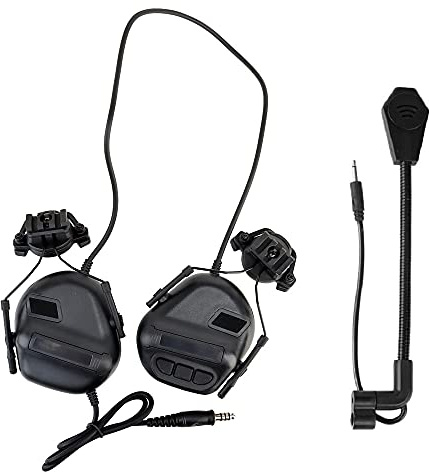 WarmHeartting Casque d'écoute Tactique Militaire de Tir, Casques Tactiques Accessoires pour Airsoft et Paintball, l'armée,Chasse, Jeu de Guerre, CS