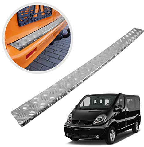 CHROMEMASTER | Protector de Parachoques | Compatible con Renault Trafic 2001-2014 | Alluminio ondulato, Colore Argento| Tira Protectora Protege la Pintura del Parachoques Trasero de Daños