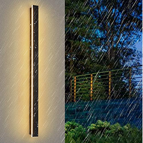 ANKBOY LED Außenlampe Lang Wandleuchten Warmes Licht, Außen IP65 Wasserdicht Wandlampe 3000K Druckguss Eisen Anthrazit Außenleuchte Außenbeleuchtung für Garten Terrasse Garage Haustür (Length 120CM)