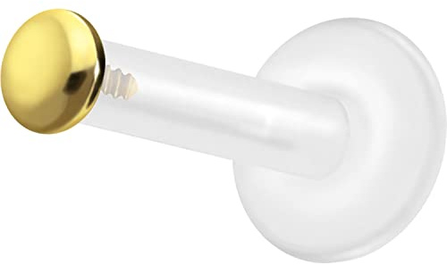 PIERCINGLINE PTFE Labret mit Innengewinde TITAN AUFSATZ SCHRAUBDISC FLACH Piercing Lippe Nase Ohr Helix Tragus Medusa Farb & Größenauswahl