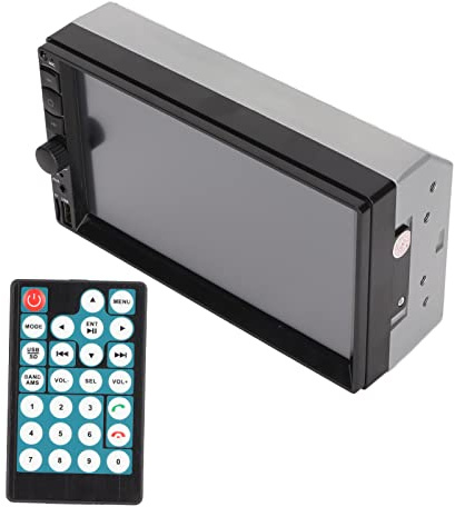 Dubbel Din Bilradio, 7 Tum HD LCD Pekskärm Bil Mp5 Spelare med Bluetooth, Fjärrkontroll FM Radiomottagare Stöd Mirror Link, Mobiltelefonsynkronisering, Anslut Till Kamera