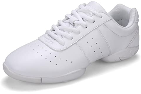 Scarpe da cheerleading, da donna, da cheerleading, da ballo, da ginnastica, jazz, yoga, da allenamento, per attività all'aria aperta, colore: bianco, Bianco 1, 37 EU