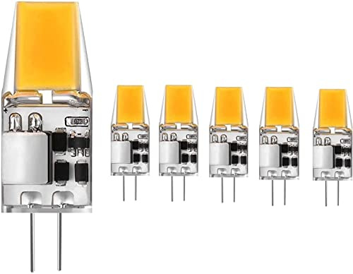 EIMOPE Ampoules LED G4, AC/DC 12V, Blanc Chaud 3000K, 500LM, 5W Remplacement 50W Ampoules Halogènes, Non Dimmable G4 LED Lampe, Économie D'énergie Lumière,Lot de 5 [Classe énergétique E]