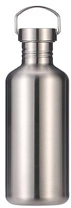 CDJ 41 oz Single Walled Stainless Steel Leak Proof Sports Water Bottle 18/8(304) metal water bottle for Cyclists, Runners, Hikers, Beach Goers, Picnics, Camping - BPA Free