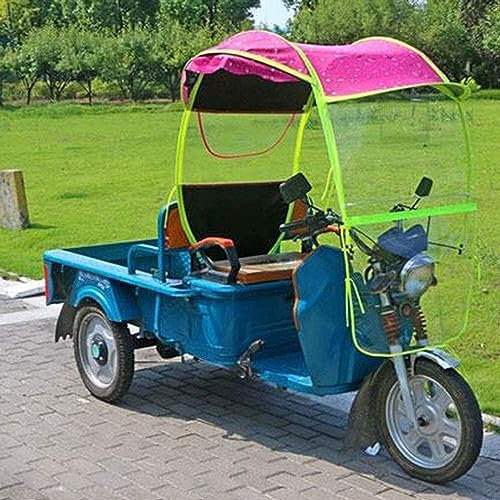 ElROal Regenschutz, Mobilitätsroller, Sonne, Regen, Windschutz, Elektroauto, Verhindert Regenschirm, Universeller Auto-Motorroller-Regenschirm, Mobilitäts-Sonnenschutz,Rosa