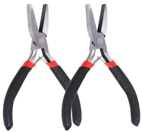 2 Pack Flat Nose Pliers Smooth Jaw Plier for Jewelry Making Wire Bending, 5 Inch