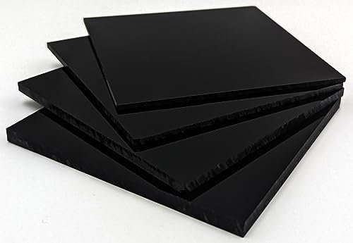Acrylglas Platte GS 4mm Schwarz PMMA Kunststoffplatte Zuschnitt Acrylplatten für DIY-Projekte und Modellbau 500x500x4 mm
