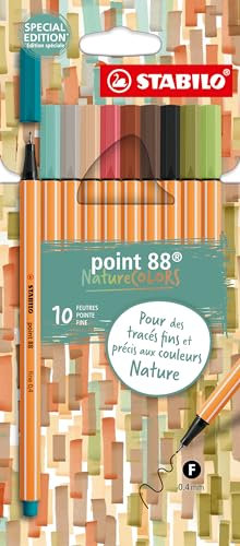 STABILO - Fineliner - point 88 NatureCOLORS - 10er Pack - mit 10 verschiedenen Farben