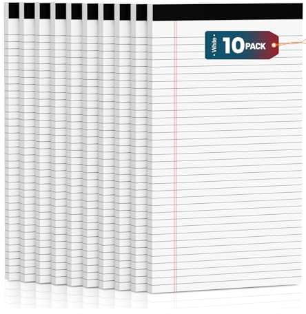 Roneky Note Pads 8.5x 14, 10 Pack Legal Pads 8.5 x 14 White Legal Notepad