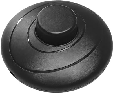 Helunsi 1-Pack Floor Lamp Foot Switch, Round Black Step Switch