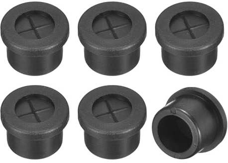QUARKZMAN 6pz Passacavo per Scrivania, 9/16 Pollici (14mm) Passacavo in Gomma Flessibile Copertura Foro Filo per Organizzatore Cavi Scrivania Computer, Nero