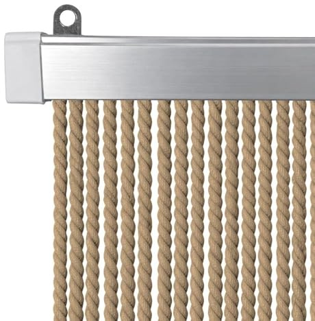 Trente Turvorhang Schnüren - Fliegengitter Fenster, Verschiedene Größen, Seile Balkontür Fliegengitter, Insektenschutz Perlen, Fliegenvorhang Natur 100 x 220 cm