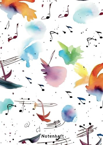 Notenlinienheft DIN A4 mit Lineatur 14 ohne Hilfslinien: 100 Seiten Musikheft mit Notenlinien für Musikunterricht und Musiker