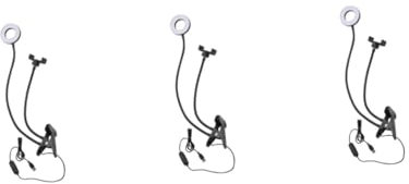 POPETPOP 3pcs Clip Led Light for Photography Selfie Holder Flexible Arm Mobile Flash Light Stand Makeup Lamp for Smartphone USB Powered Live Stream Video