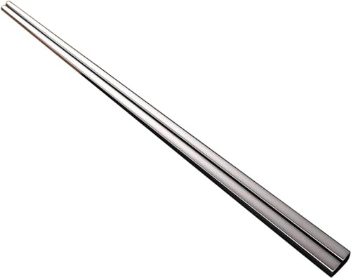 1 Pair Stainless Steel Chopsticks Convenient Anti-Slip Bright-Colored Metal Chopsticks Silver Kitchen Flatware Utensils and Gadgets