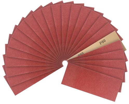 PMIQSA Papel De Lija Grano 80, 230x93mm Profesional lija | Papel Abrasivo Impermeable para Coches Metales Paredes Madera Muebles, Papel de Lija para Pulir en Húmedo y Seco