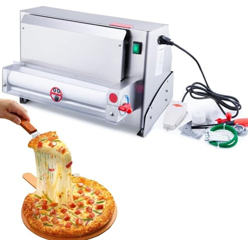 ZenSeFarin Sfogliatrice Elettrica per Pizza, Macchina Stenditrice per Pizza, Dimensioni Impasto 30 Cm/40 Cm, Spessore 0.7-5,4 Mm, Motore in Rame, Lunga Durata, per Ristorante,40CM