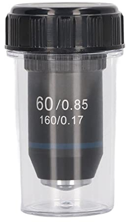 BRRNOO Objetivo de Microscopio Acromático 60x, Lente de Alta Potencia para Microscopios Biológicos