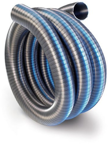 Flexible Chimney Flue Liner, 150mm / 6 Diameter, 1m Length, 316 Grade Stainless Steel