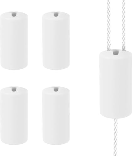 Goktvai 4pcs Blind Pull Cord Knobs for Office Home School Restaurant | ABS Plastic, Durable Breakaway Cord Condenser Pull End Tassel Practical Blind Accessories Parts Supplies (White)