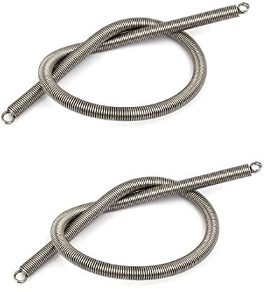 sourcing map 2 Stück Zugfedern Ersatz 0.8mmx6mmx300mm 304 Edelstahl Silber Ton